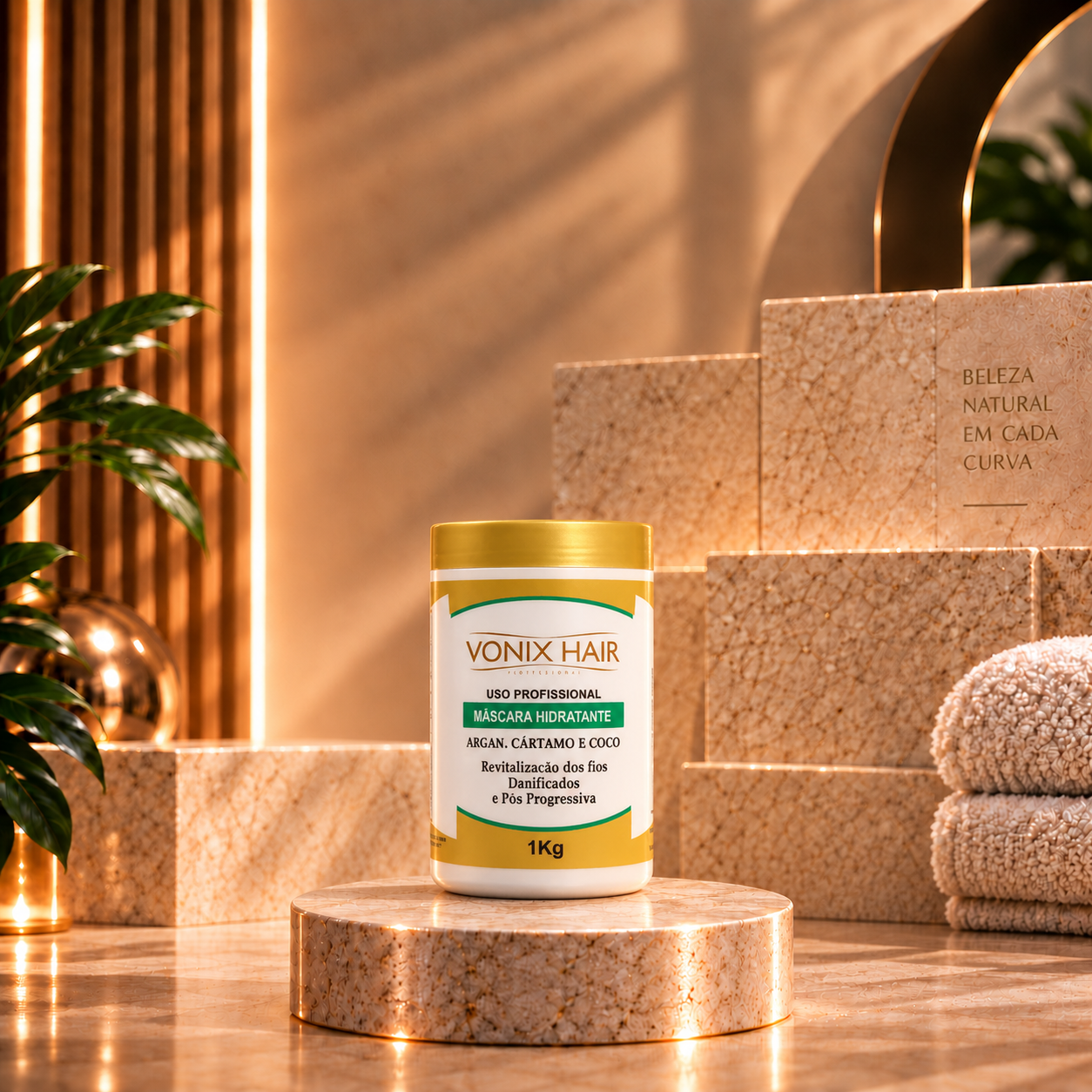 Vonix Hair Máscara Hidratante Cártamo, Argan e Coco